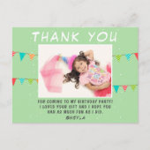 Bunting Flag Birthday Foto Vielen Dank Postkarte (Vorderseite)