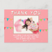 Bunting Flag Birthday Foto Vielen Dank Postkarte (Vorderseite)