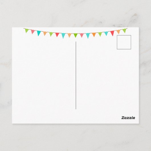 Bunting Flag Chalkboard Birthday Foto Vielen Dank Postkarte (Rückseite)