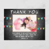 Bunting Flag Chalkboard Birthday Foto Vielen Dank Postkarte (Vorderseite)