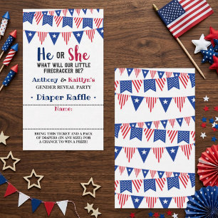 Bunting-Flaggen 4. Juli Geschlecht-Reveal-Party Begleitkarte
