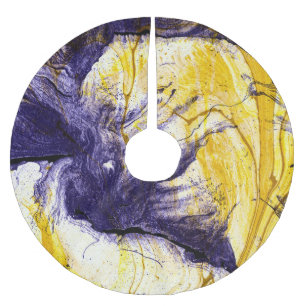 Buntmarmoriertes Papier: Helle Acryl-Kunst Polyester Weihnachtsbaumdecke