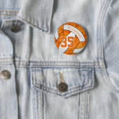 Buntorange, weiße Volleyballfarben Button (Beispiel)
