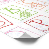 Buntstift-ABC-Hintergrundleinwand Poster (Ecke)