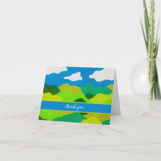 Buntstift Abstracte Landschaft Danke Gefaltet (Vorderseite)