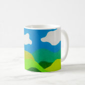 Buntstift Abstraktes Landschaft Blau Himmel Kaffeetasse (VorderseiteRechts)