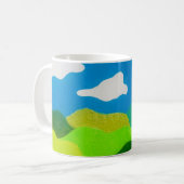 Buntstift Abstraktes Landschaft Blau Himmel Kaffeetasse (Vorderseite Links)