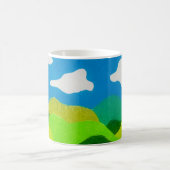 Buntstift Abstraktes Landschaft Blau Himmel Kaffeetasse (Mittel)