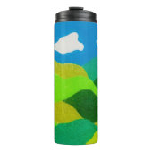 Buntstift Abstraktes Landschaft Blau Himmel Thermosbecher (Vorderseite)