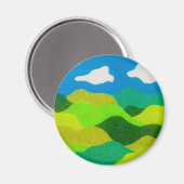 Buntstift Abstraktes Landschaft Blaues Himmel Magnet (Vorderseite/Rückseite)