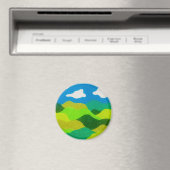Buntstift Abstraktes Landschaft Blaues Himmel Magnet (In Situ (Geschirrspüler))