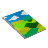 Buntstift Abstraktes Landschaft Blaues Himmel Notizblock (Rechte Seite)