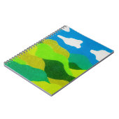 Buntstift Abstraktes Landschaft Blaues Himmel Notizblock (Linke Seite)