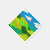 Buntstift Abstraktes Landschaft Blaues Himmel Serviette (Ecke)