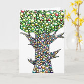 Buntstift-Blasen-Baum-Zeichnung Kunst Karte (Gelbe Blume)