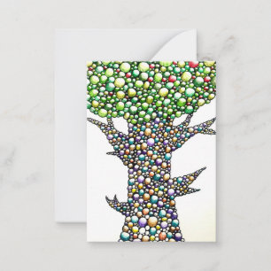 Buntstift-Blasen-Baum-Zeichnung Kunst Mitteilungskarte