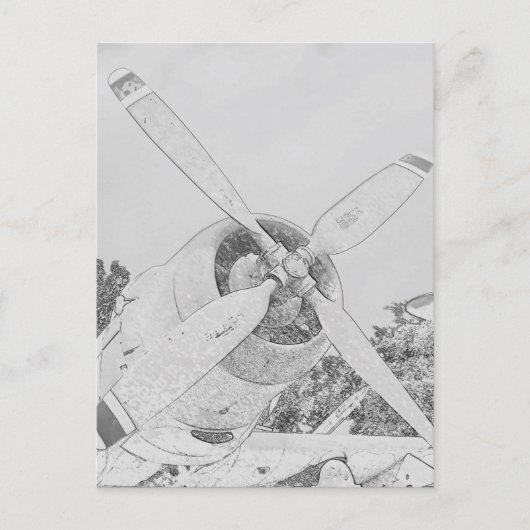 Buntstift-Flugzeug Postkarte (Vorderseite)