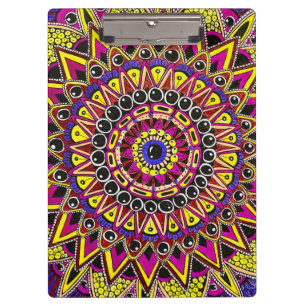 Buntstift Lila Gelb Mandala Klemmbrett