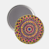Buntstift Lila Gelb Mandala Magnet (Vorderseite/Rückseite)