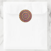 Buntstift Lila Gelb Mandala Runder Aufkleber (Tasche)