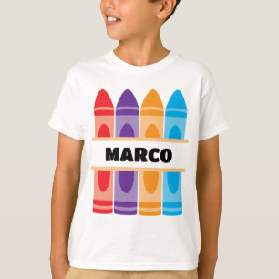 Buntstift-Name-Shirt, Kinder Schule Kindergarten , T-Shirt