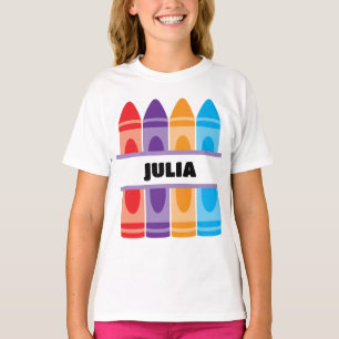 Buntstift Namens-Shirt, Kinder Schule Kindergarten T-Shirt