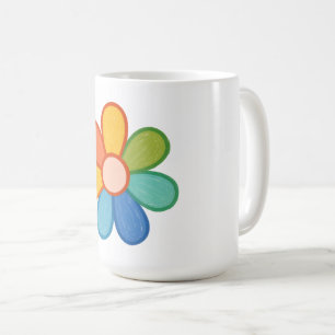 Buntstift-Pastell-Blumen-Kaffeetasse Süße Regenbog Kaffeetasse
