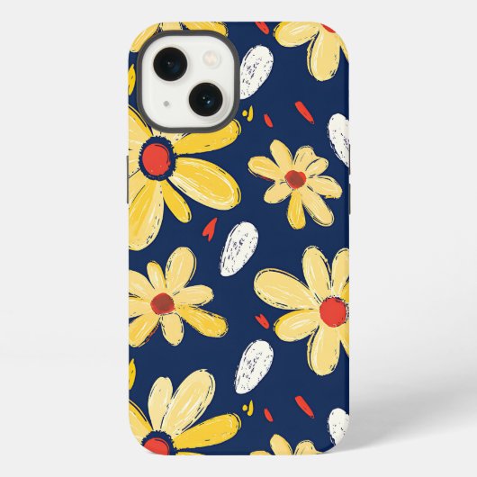 Buntstift- und Schmetterlingsblumen iPhone Hülle (Rückseite)