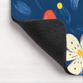 Buntstift- und Schmetterlingsblumen Mousepad (Ecke)