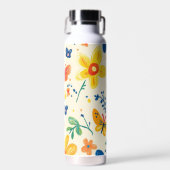 Buntstift- und Schmetterlingsblumen Trinkflasche (Vorne)