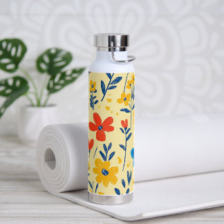 Buntstift- und Schmetterlingsblumen Trinkflasche