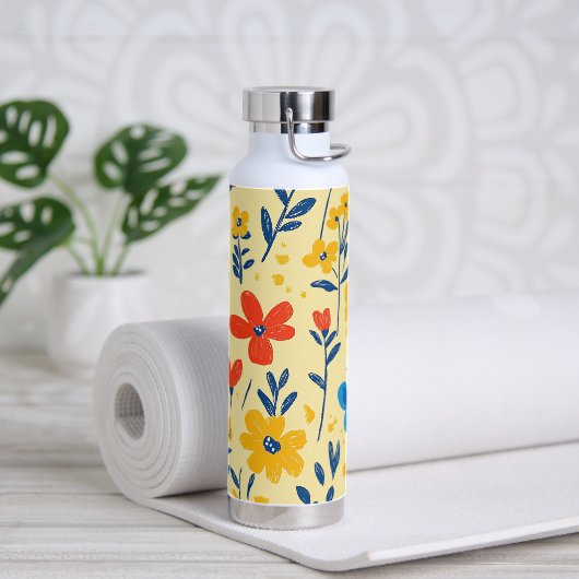 Buntstift- und Schmetterlingsblumen Trinkflasche (Yoga)