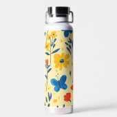 Buntstift- und Schmetterlingsblumen Trinkflasche (Rückseite)