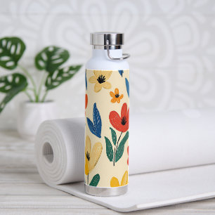 Buntstift- und Schmetterlingsblumen Trinkflasche