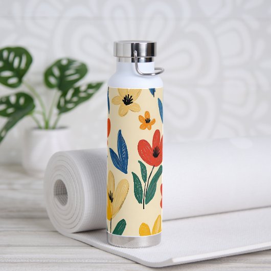 Buntstift- und Schmetterlingsblumen Trinkflasche (Yoga)