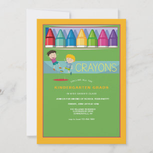 Buntstifte-Kindergarten-Party Einladung