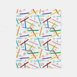 Buntstifte Muster Fleecedecke