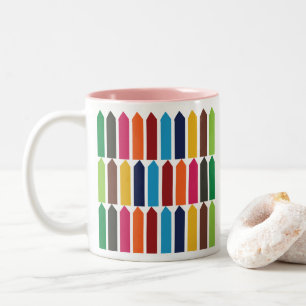 Buntstifte Schule Kindergarten Lehrer Bunt Zweifarbige Tasse