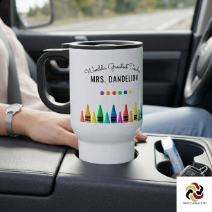 Buntstifte Weltweit beste Lehrerin Kaffee Reisebecher