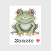 Buntstiftzeichnung Frosch Aufkleber (Blatt)