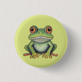 Buntstiftzeichnung Frosch Button