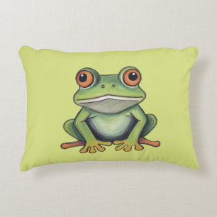 Buntstiftzeichnung Frosch Dekokissen