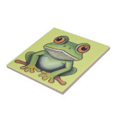Buntstiftzeichnung Frosch Fliese (Seite)