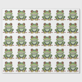 Buntstiftzeichnung Frosch Geschenkpapier