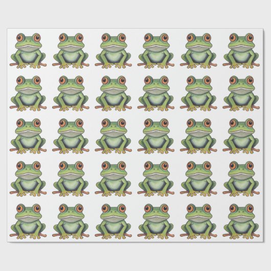 Buntstiftzeichnung Frosch Geschenkpapier (Flach)