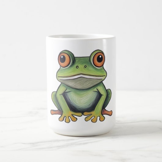Buntstiftzeichnung Frosch Kaffeetasse (Mittel)