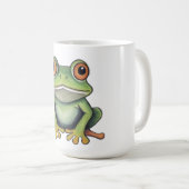 Buntstiftzeichnung Frosch Kaffeetasse (VorderseiteRechts)