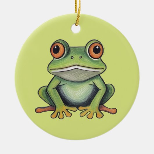 Buntstiftzeichnung Frosch Keramik Ornament (Vorne)