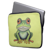 Buntstiftzeichnung Frosch Laptopschutzhülle (Vorderseite Links)