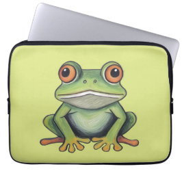 Buntstiftzeichnung Frosch Laptopschutzhülle